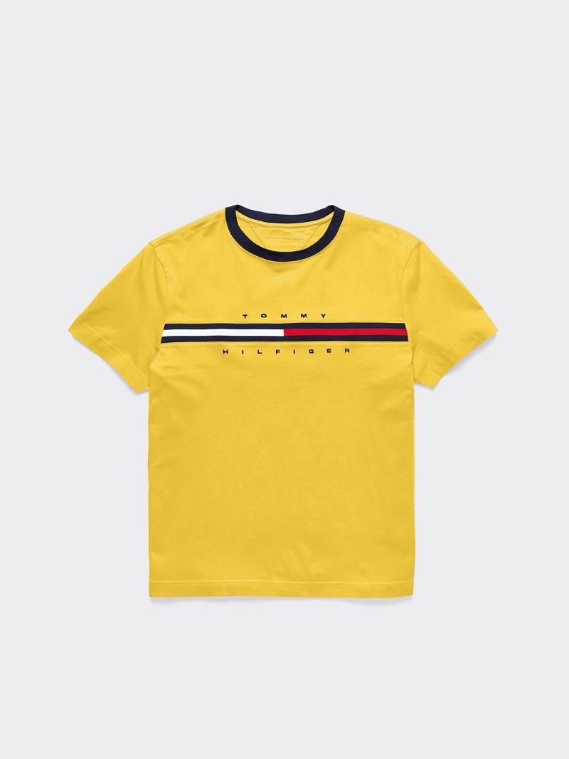 Fiú Tommy Hilfiger Flag Póló Sárga | HU 2255RVD